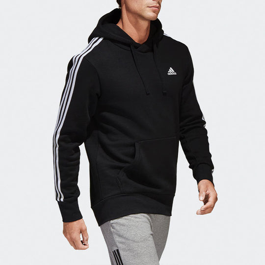 adidas Fleece Lined Stay Warm hooded Drawstring Pullover Black BR3588
