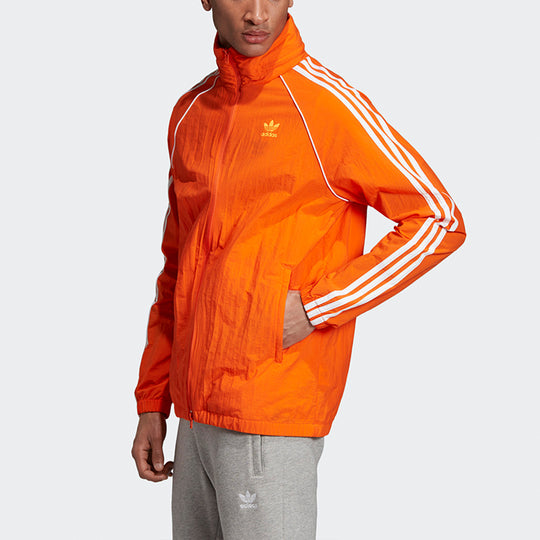 adidas originals Zipper Athleisure Casual Sports Jacket Orange Yellow ED6084