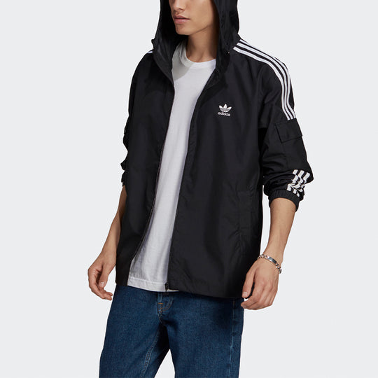 adidas originals 3-stripes Wb Fz Hoodie Jacket For Men Black GN3475