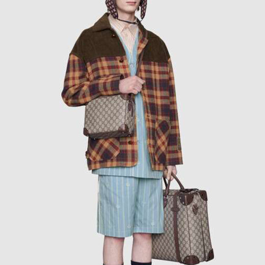 Gucci GG Supreme Monogram Canvas Shoulder Bag Beige 626363