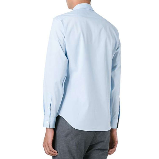 Men's Burberry Cotton Classic Long Sleeves Shirt Blue 39911601 - KICKS CREW