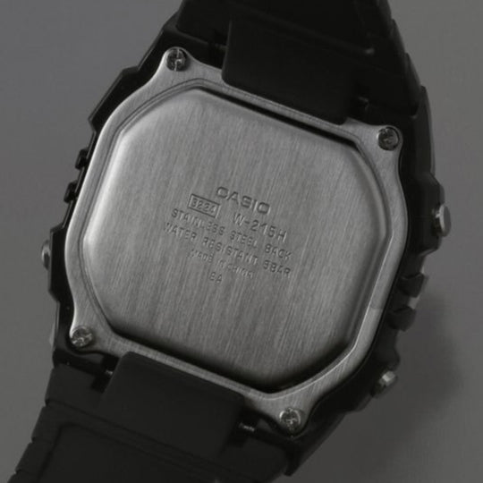 Casio Retro Stylish Digital Cube Watch 'Black White' W-215H-1AJH&-F-108WHC-7ACF