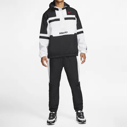 Nike Men's Jacket Hooded Sportswear Polyester 'Black White' CJ4835-100 ...