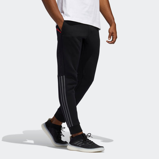 adidas Pattern Lacing Elastic Waistband Sports Pants Black GG0768 ...