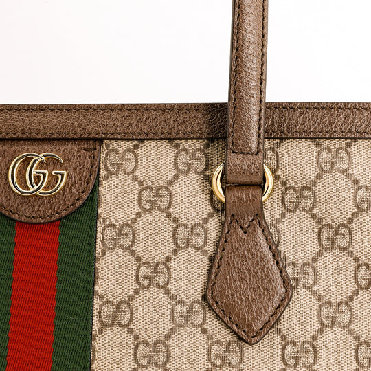 WMNS) GUCCI Ophidia GG Middle-Sized Tote Bag Brown 631685-96IWB