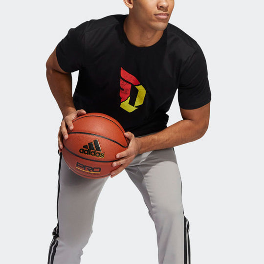 adidas Dame Logo Basketball Sports Short Sleeve Black GE4128