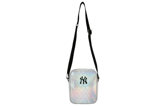 MLB Monogram Series NY New York Yankees Laser Messenger Bag Silver 32BGDA011-50M Messenger Bag  -  KICKSCREW