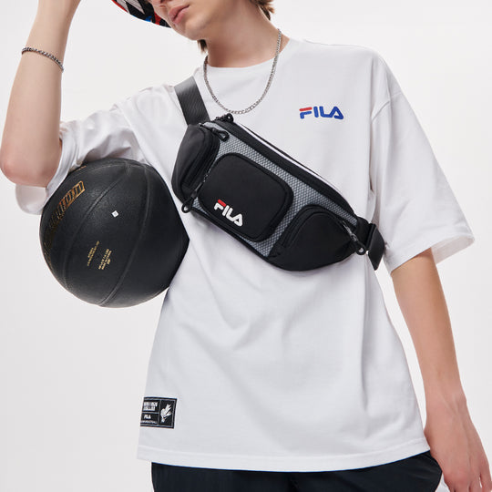 Men's FILA FUSION Contrasting Colors Logo Printing Loose Round Neck Short Sleeve White T11M135110F-WT