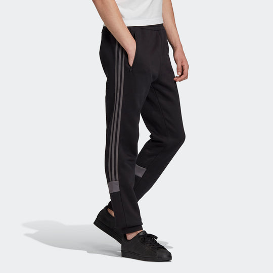 adidas originals Linear logo Casual Sports Pants Black FT9278 - KICKS CREW
