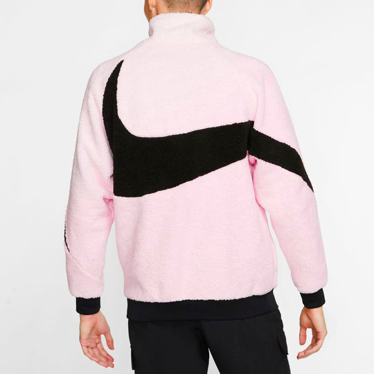 Nike Big Swoosh Reversible Boa Jacket (Asia Sizing) 'Pink Black' BQ6546-601
