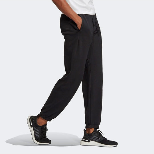 adidas MENS Fi Pant 3b Logo Print Ankle banded Knit Pants Black GQ6213