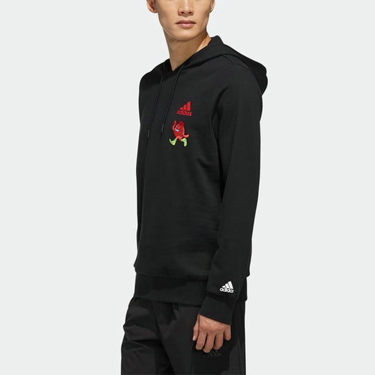 adidas Isc Gfx Swt I Embroidered Printing hooded Knit Sports Pullover Black FP7995