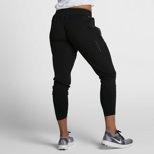 WMNS) Nike Small Logo Elastic Waistband Running Sports Long Pants Bla -  KICKS CREW