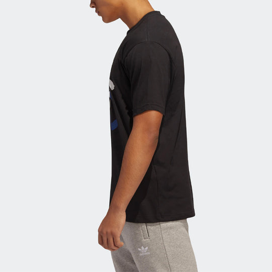 adidas originals NYC Alphabet Printing Round Neck Pullover Short Sleeve Black GQ1402