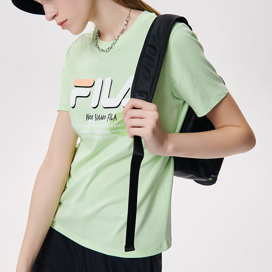FILA FUSION Logo Printing Sports Knit Short Sleeve Green T11W131109F-LG