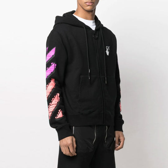 Off-White SS21 Gradient Zipper Classic Jacket Ordinary Version Black OMBE001R21FLE0021032