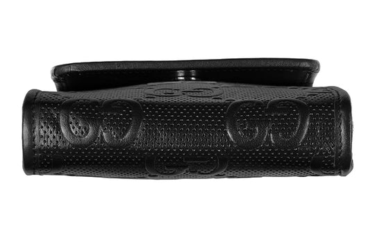 Gucci Monogram-Embossed Leather Wallet Black/Black