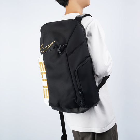 Nike Elite Pro Basketball Backpack 'Black White Metallic Gold' BA6164-013