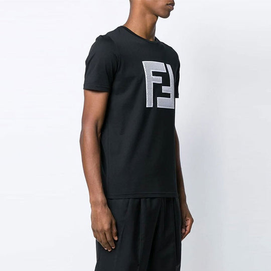 Men's FENDI Mesh F Short Sleeve Black FAF532-A78M-F0GME