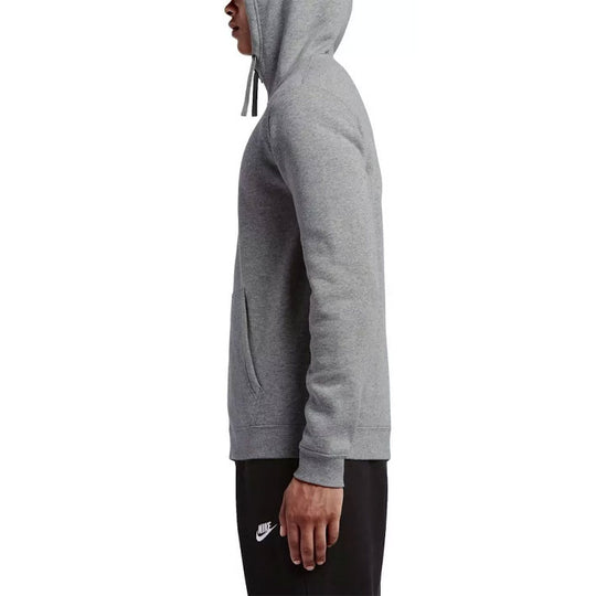 Nike Logo Embroidered Fleece Lined Hooded Jacket Gray 804389-063