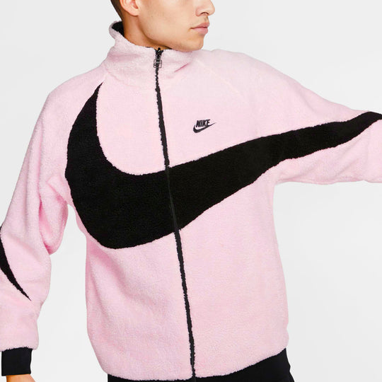 Nike Big Swoosh Reversible Boa Jacket (Asia Sizing) 'Pink Black' BQ6546-601