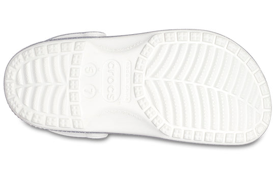 Crocs Classic Casual Unisex Metallic Silver Pink Sandals 207551-90H