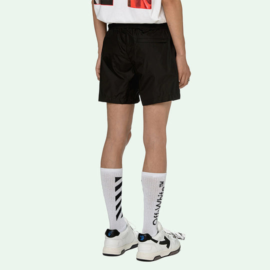 Men's Off-White SS21 Logo Shorts Black OMFA003R21FAB0011001