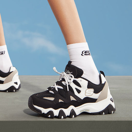(WMNS) Skechers D lites 2.0 Sneaker Black/White/Grey 99999693-BKW
