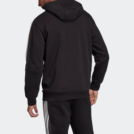 Men's adidas originals Outline Fzh Flc Hooded Sports Zipper Jacket Black ED4693