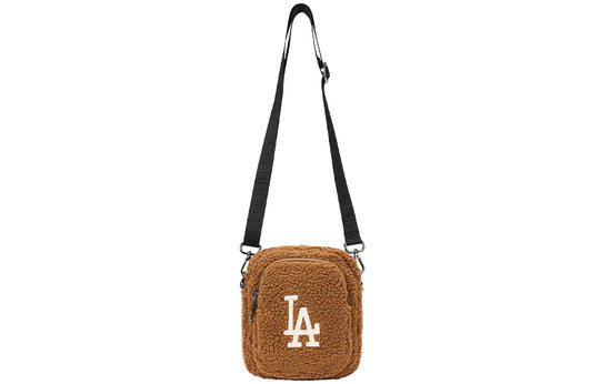 MLB LA Los Angeles Dodgers polar fleece Wool Messenger Bag Mini Brown 32BGDF011-07A