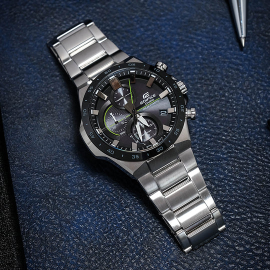 Casio Edifice Classic Solar Powered Analog Watch 'Black Steel Silver' EFB-690SBB-1AVUPR