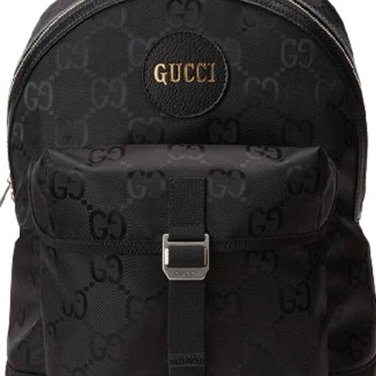 Men's Gucci Off The Grid OTG Environmental Friendly Series Logo Leather Logo Nylon schoolbag Backpack Black 644992-H9HON-1000