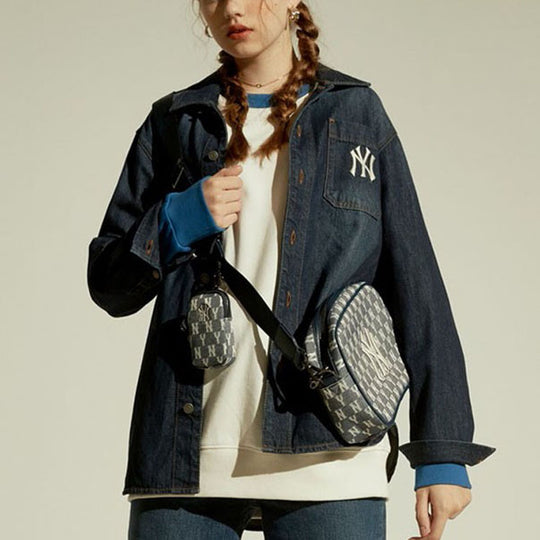 MLB Monogram NY New York Yankees Crossbody Bag Blue 32BGDC011-50N