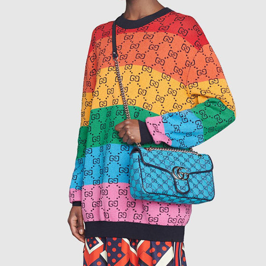 Gucci Ophidia Floral Pattern GG Logo Shoulder Bag Small Multicolor