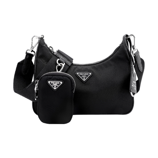 PRADA Nylon Re-Edition 2005 Shoulder Bag Black 1224346
