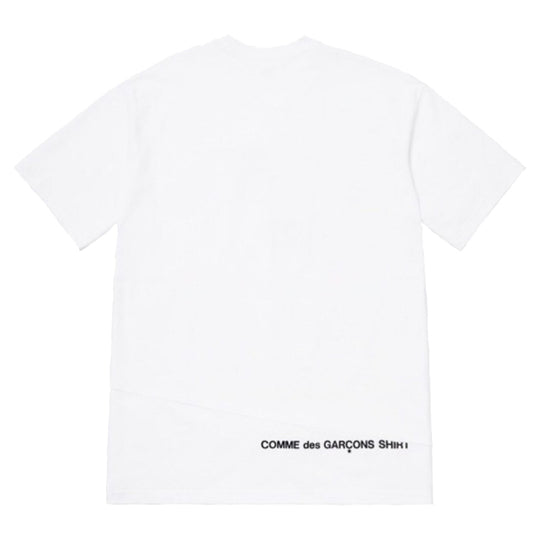 Supreme CDG Shirt Split Box Logo Tee &#039;White Black&#039; SP-FW18KN2-WH 