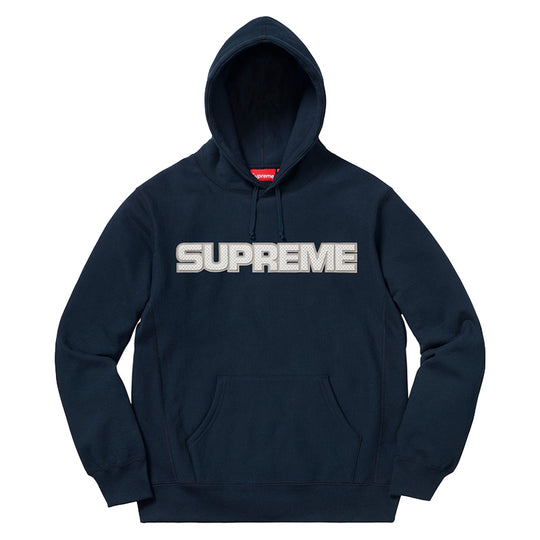 Supreme Perforated Leather Hooded Sweatshirt SP-FW18SW30-NV 1
