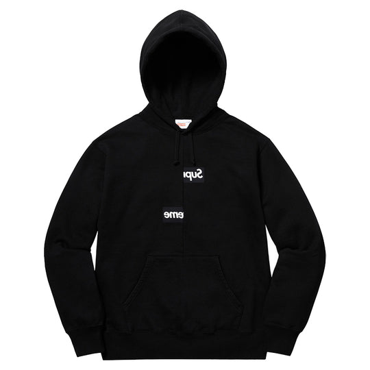 Supreme CDG Split Box Logo Hooded Sweatshirt 'Black White' SP