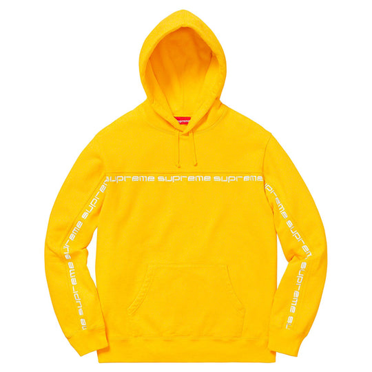 Supreme Text Stripe Hooded Sweatshirt Yellow SP-FW18SW43-YW 1