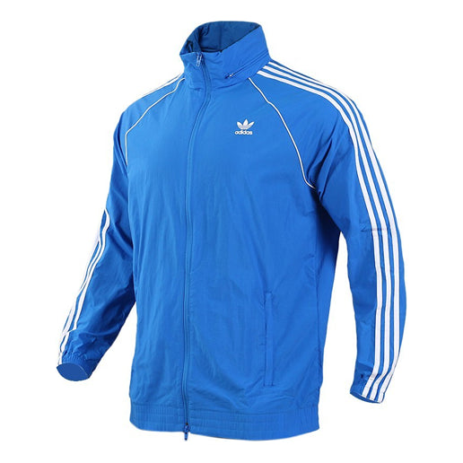 adidas originals Woven hooded Casual Sports Jacket Blue DH5835