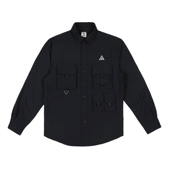 Men's Nike ACG Multiple Pockets Long Sleeves Waterproof Sports Logo Casual Jacket Autumn Black DB1014-010