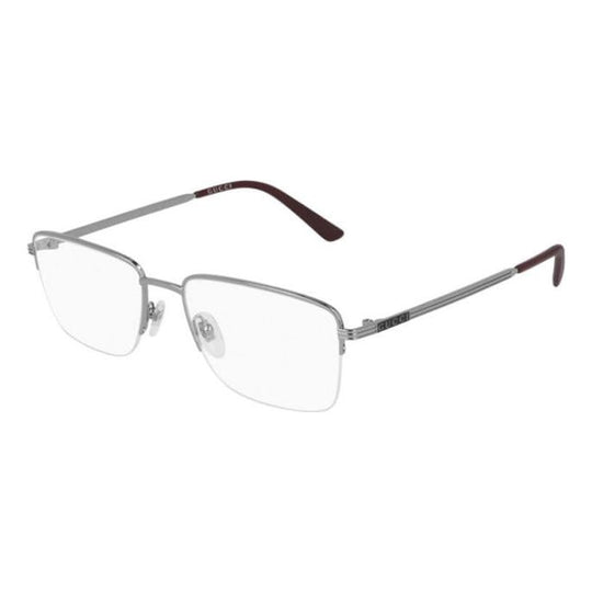 Gucci Silver Square half frame Optical Glasses 55mm GG0834O-003