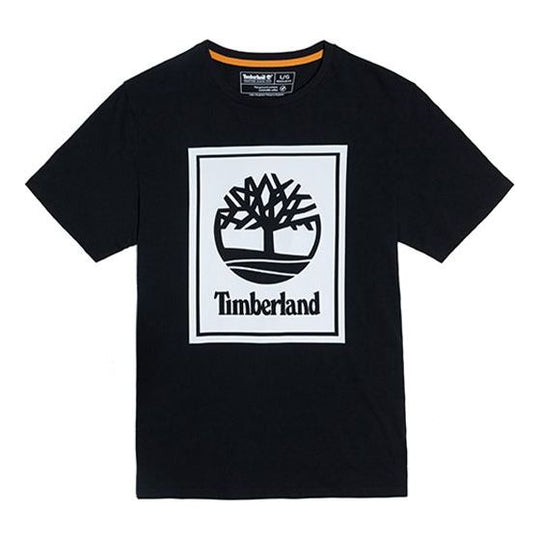 Timberland Printing Casual Round Neck Short Sleeve Couple Style Black A2AJ1-N92