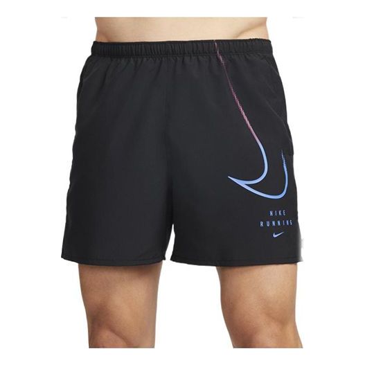Men's Nike Gradient Logo Loose Running Shorts Black DM4808-010