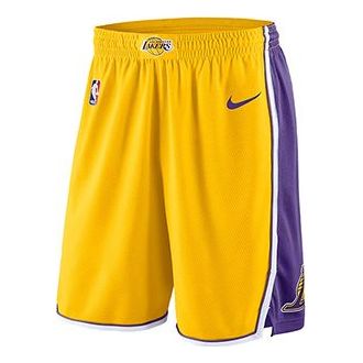 Nike NBA Los Angeles Lakers Association Swingman Shorts Yellow/Blue 86 -  KICKS CREW