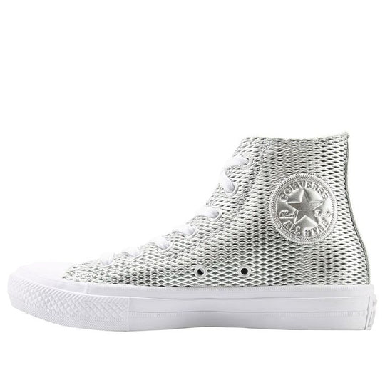 (WMNS) Converse Chuck Taylor All Star 2 High 'Perforated Metallic Silver' 555798C