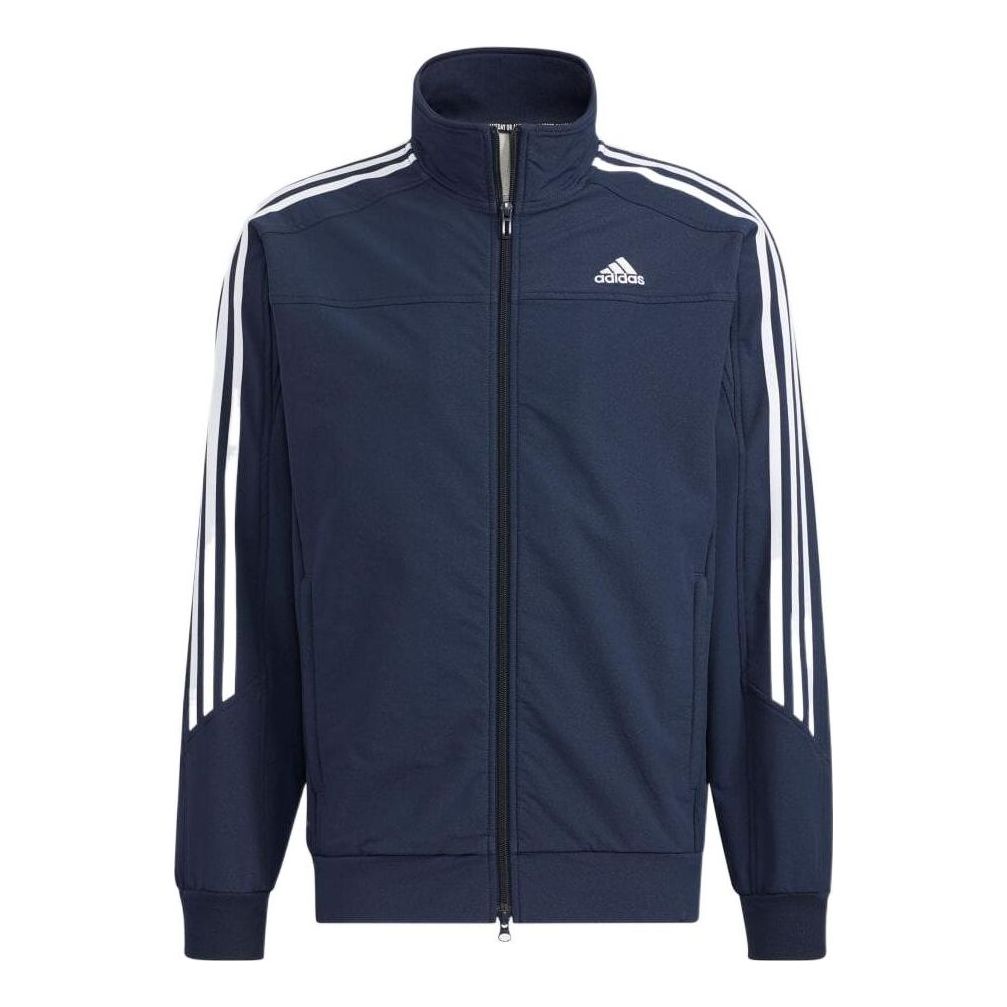 Men's adidas Logo Stripe Long Sleeves Jacket Blue HC9952 - KICKS CREW