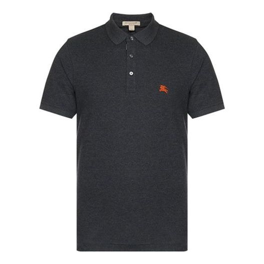 Men's Burberry Logo Short Sleeve Polo Shirt Gray 40551271