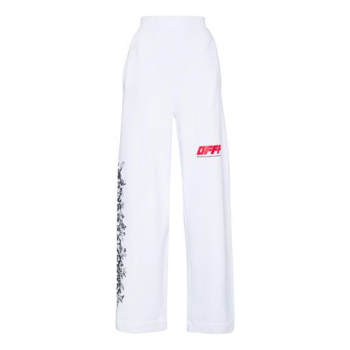 OFF-WHITE White Graffiti Long Pants Unisex White OWCH002S180031240120