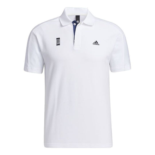 adidas Series Logo Printing Solid Color Short Sleeve Polo Shirt White ...